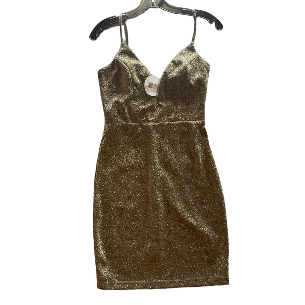 NWT Mystic Melrose Metallic and Black Cocktail Party Dress Size Small